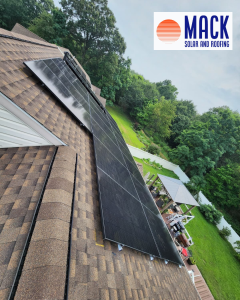 solar panels on a roof