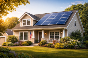 new solar panels on a new roof in new jersey